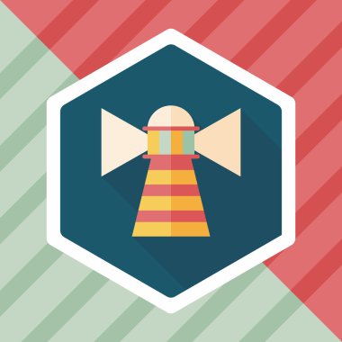 Deniz feneri uzun gölge, eps10 düz simgesiyle