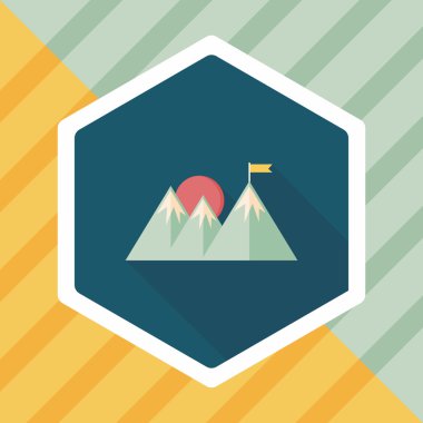 Uzun Gölge, eps10 ile dağ turistik düz simgesi