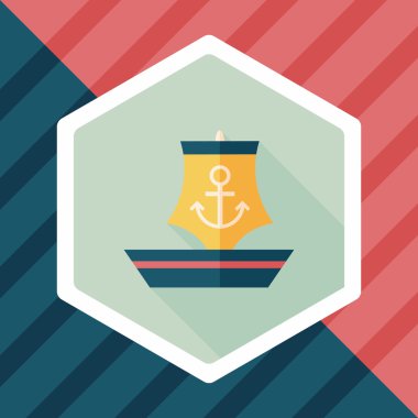 yelkenli ile uzun gölge, eps10 düz simgesi