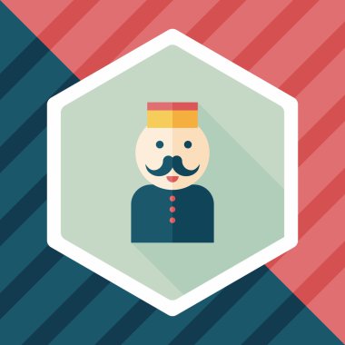 Hotel belboy düz Icon uzun gölge, eps10 ile