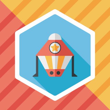 Uzay gemisi ile uzun gölge, eps10 düz simgesi