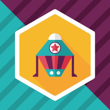 Uzay gemisi ile uzun gölge, eps10 düz simgesi