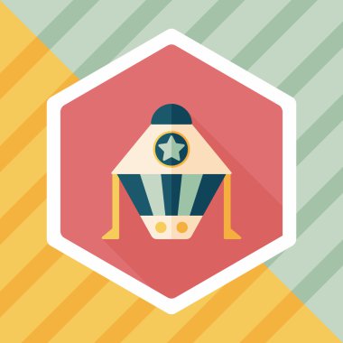 Uzay gemisi ile uzun gölge, eps10 düz simgesi