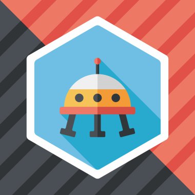 Uzun Gölge, eps10 ile uzay Ufo düz simgesi