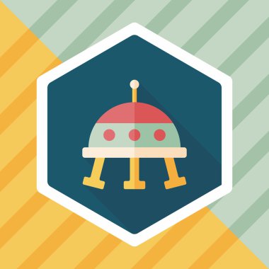 Uzun Gölge, eps10 ile uzay Ufo düz simgesi