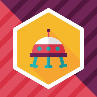 Uzun Gölge, eps10 ile uzay Ufo düz simgesi