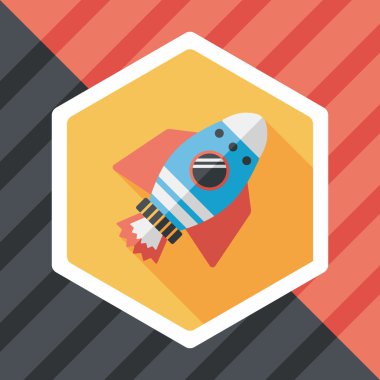 Uzun Gölge, eps10 ile alan roket düz simgesi