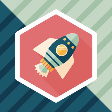 Uzun Gölge, eps10 ile alan roket düz simgesi