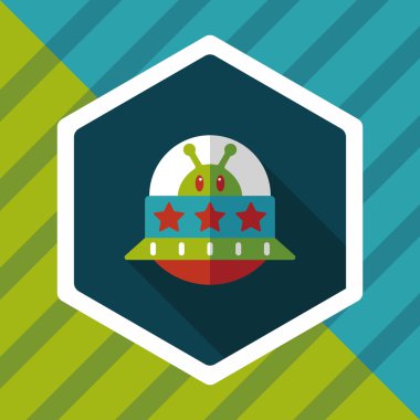 Uzun Gölge, eps10 ile uzay Ufo düz simgesi