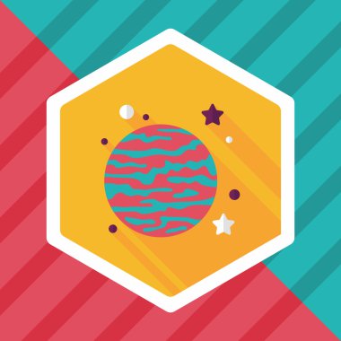 Uzun Gölge, eps10 ile alan gezegen düz simgesi