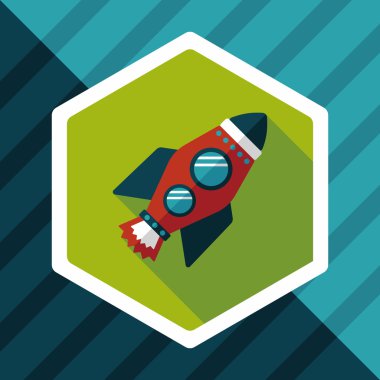 Uzun Gölge, eps10 ile alan roket düz simgesi