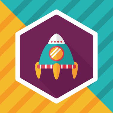 Uzun Gölge, eps10 ile alan roket düz simgesi