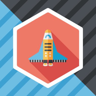 Uzay gemisi ile uzun gölge, eps10 düz simgesi