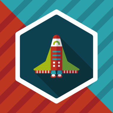 Uzay gemisi ile uzun gölge, eps10 düz simgesi