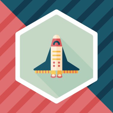 Uzay gemisi ile uzun gölge, eps10 düz simgesi