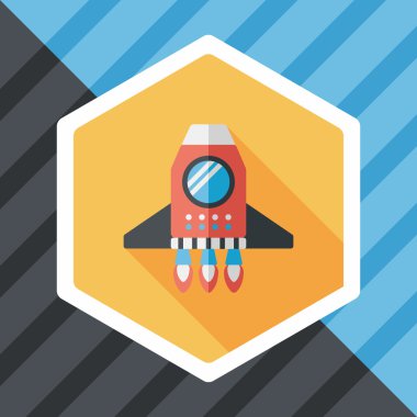 Uzay gemisi ile uzun gölge, eps10 düz simgesi