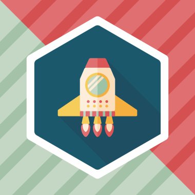 Uzay gemisi ile uzun gölge, eps10 düz simgesi