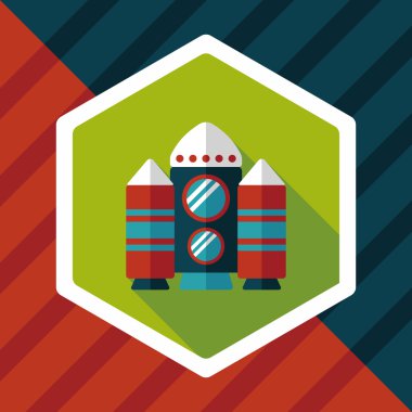 Uzay gemisi ile uzun gölge, eps10 düz simgesi