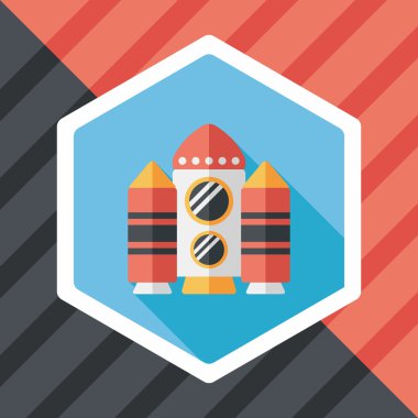 Uzay gemisi ile uzun gölge, eps10 düz simgesi