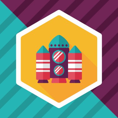 Uzay gemisi ile uzun gölge, eps10 düz simgesi