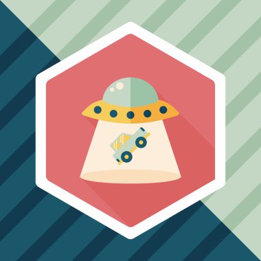 Uzun Gölge, eps10 ile uzay Ufo düz simgesi