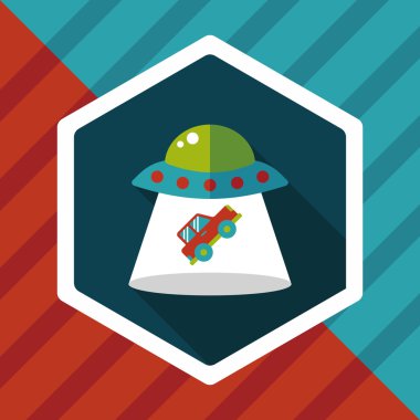 Uzun Gölge, eps10 ile uzay Ufo düz simgesi