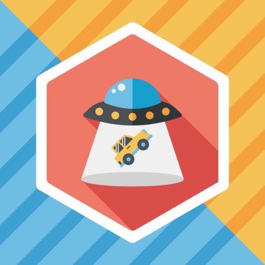 Uzun Gölge, eps10 ile uzay Ufo düz simgesi