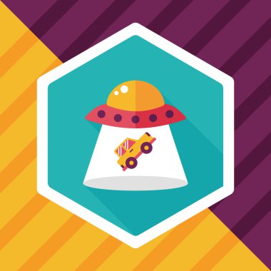 Uzun Gölge, eps10 ile uzay Ufo düz simgesi