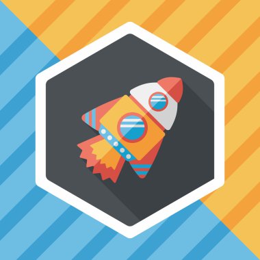 Uzay gemisi ile uzun gölge, eps10 düz simgesi