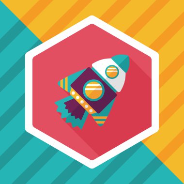 Uzay gemisi ile uzun gölge, eps10 düz simgesi