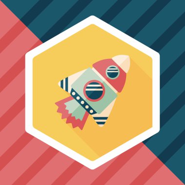 Uzay gemisi ile uzun gölge, eps10 düz simgesi