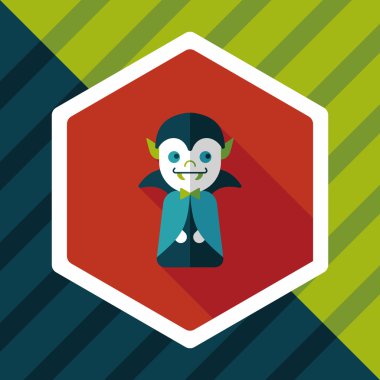 vampir düz simgesi ile uzun gölge, eps10