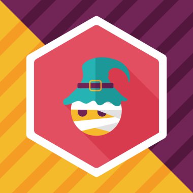 Sihirbaz düz simgesi ile uzun gölge, eps10