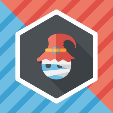 Sihirbaz düz simgesi ile uzun gölge, eps10