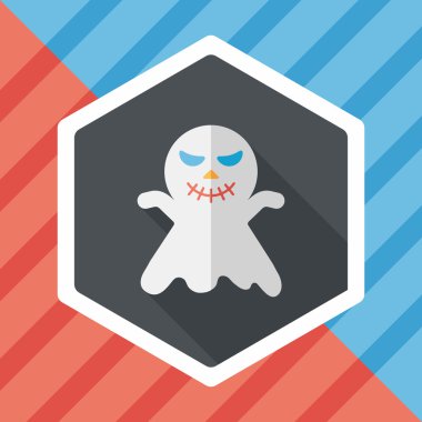 Ghost lapos ikon a hosszú árnyék, eps10