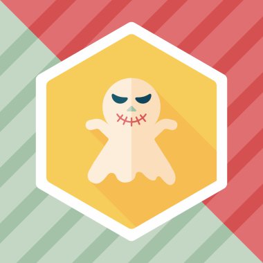 Ghost lapos ikon a hosszú árnyék, eps10