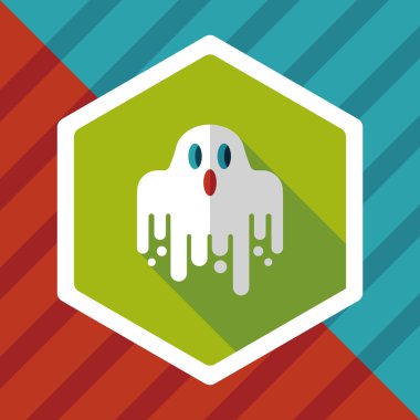 Ghost lapos ikon a hosszú árnyék, eps10