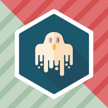 Ghost lapos ikon a hosszú árnyék, eps10