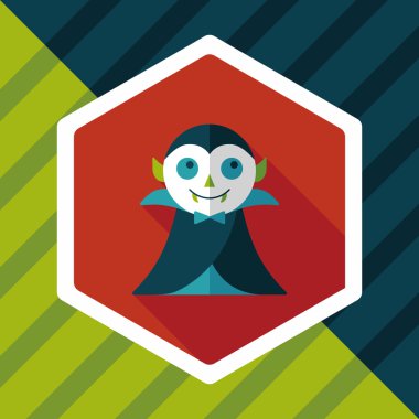 vampir düz simgesi ile uzun gölge, eps10