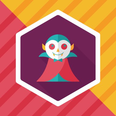 vampir düz simgesi ile uzun gölge, eps10