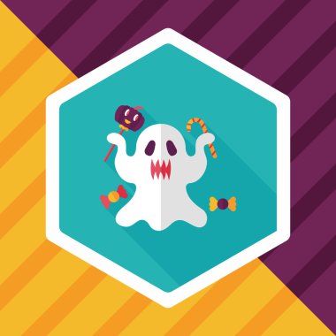 Ghost lapos ikon a hosszú árnyék, eps10