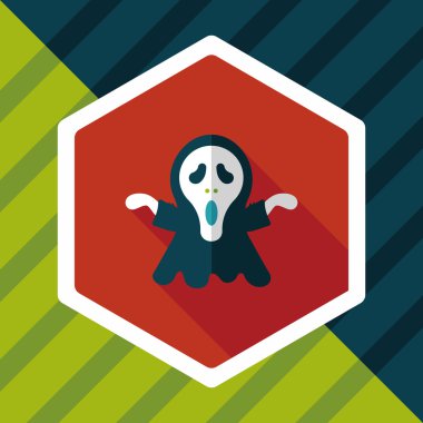 Azrail düz simgesi ile uzun gölge, eps10