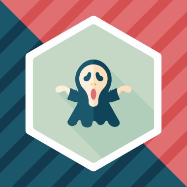 Azrail düz simgesi ile uzun gölge, eps10