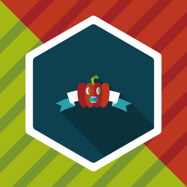 Halloween Parti bayrağı simgesi ile uzun gölge, eps10 daire