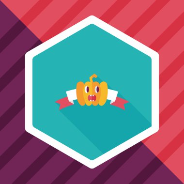 Halloween Parti bayrağı simgesi ile uzun gölge, eps10 daire