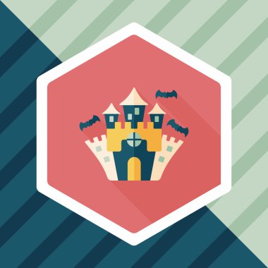 Cadılar Bayramı uzun gölge, eps10 ile kale düz simgesi