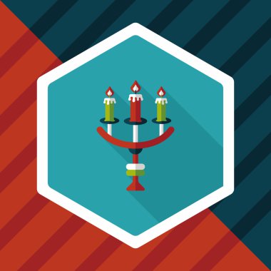 Cadılar Bayramı şamdan düz simgesi ile uzun gölge, eps10