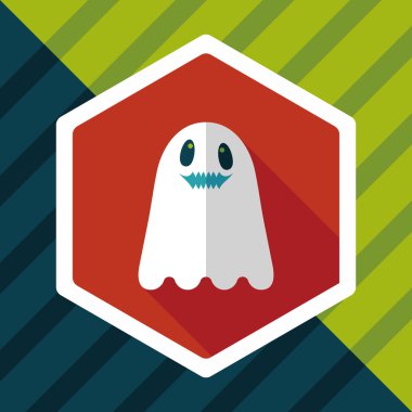 Ghost lapos ikon a hosszú árnyék, eps10