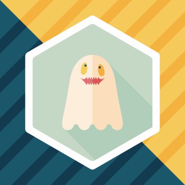Ghost lapos ikon a hosszú árnyék, eps10