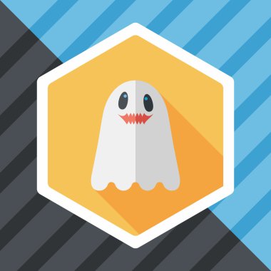 Ghost lapos ikon a hosszú árnyék, eps10